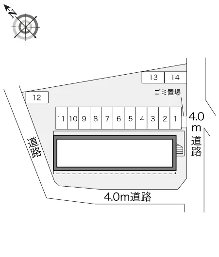 ★手数料０円★宇都宮市日の出２丁目　月極駐車場（LP）